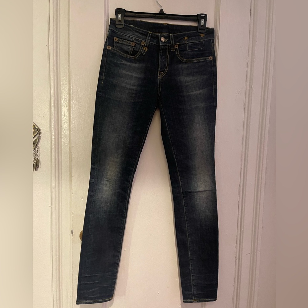 R13 Alison Crop Skinny Jeans in Barnet Wash
